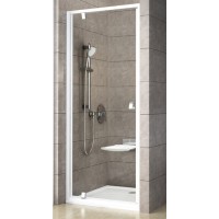 Dušo durys PDOP1-90 baltas/baltas stiklas Transparent