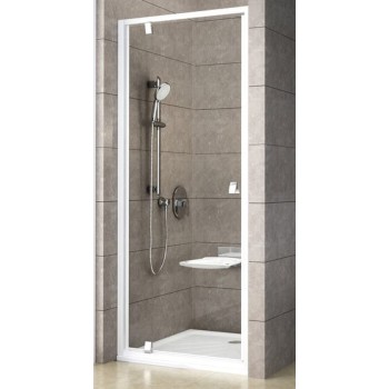 Dušo durys PDOP1-90 baltas/baltas stiklas Transparent