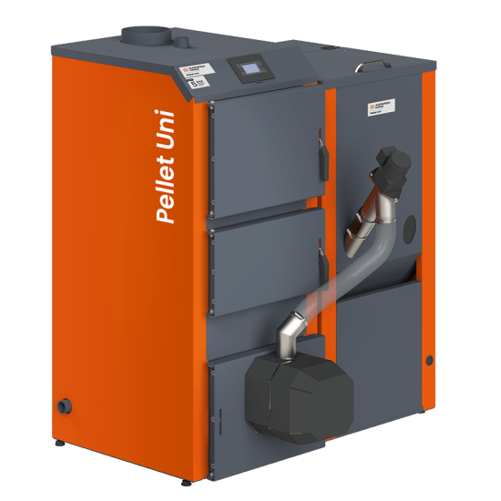 Boiler PELLET UNI 16 with KIPI ROT POWER 16 kW burner and 230 l capacity