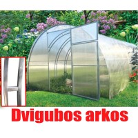 Akcija! Šiltnamis Stipruolis Extra 3x4 arkinis su dvigubomis arkomis