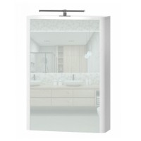 Spintelė LIVORNO su veidrodžiu LVRMC-50 balta tekstūrinė pakabinama