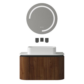 Vonios kambario spintelė su praustuvu OLIVE 80 ruda pakabinama su uždedamu praustuvu Vonios kambario spintelė su praustuvu OLIVE 80 ruda pakabinama su uždedamu praustuvu