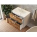 Bathroom cabinet with washbasin AFINA - 80 white brown hanging