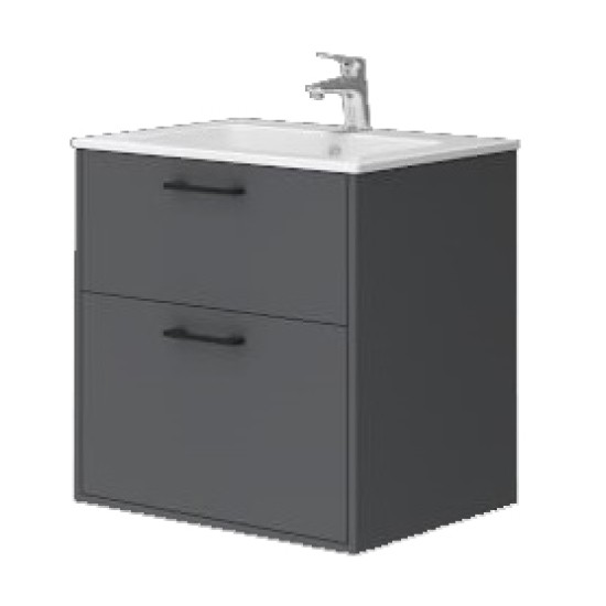 Bathroom cabinet with washbasin AFINA - 80 gray hanging