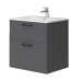 Bathroom cabinet with washbasin AFINA - 60 gray hanging