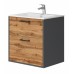 Bathroom cabinet with washbasin AFINA - 80 grey brown hanging