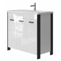 Bathroom cabinet with washbasin BROOKLYN BR-90 black