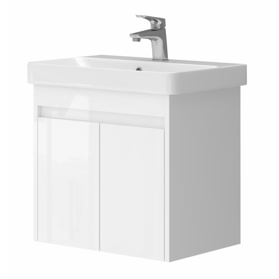 Bathroom cabinet with washbasin FLORIDA FL-55 white hanging