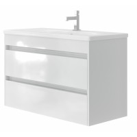 Bathroom cabinet with washbasin LUTON LT-100 white hanging