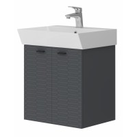 Bathroom cabinet with washbasin Piccolo PC-50 dark gray wall-mounted
