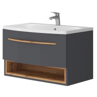 Bathroom cabinet with washbasin STELLANTIS - 80 grey