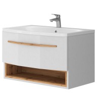 Bathroom cabinet with washbasin STELLANTIS - 80 white