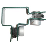 Clamp for metal fence with fixing bolts green (Ral6005)