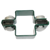 Clamp for metal fence with fixing bolts green (Ral6005)