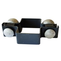 Clamp for metal fence straight with fixing screws grey (Ral7016)