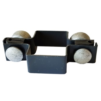 Clamp for metal fence straight with fixing screws grey (Ral7016)