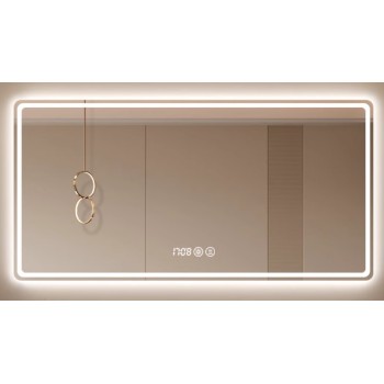 Veidrodis 30635 LED išmanus su funkcija nuo rasojimo, laikrodžiu ir termometru