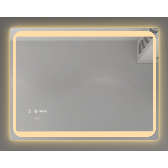 Spogulis 45631 LED viedais ar pretmiglošanas funkciju, pulksteni un termometru