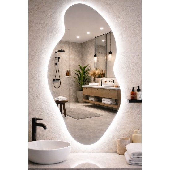 Mirros SANA LED SMART with anti-fog function, clock and thermometer