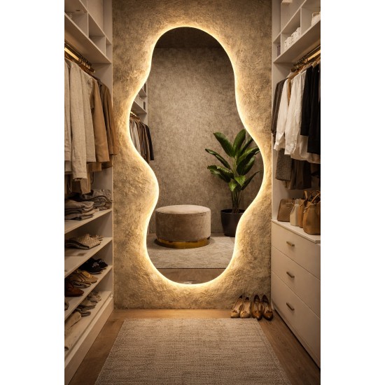 FORTUNE LED SMART mirror with anti-fog function, clock and thermometer