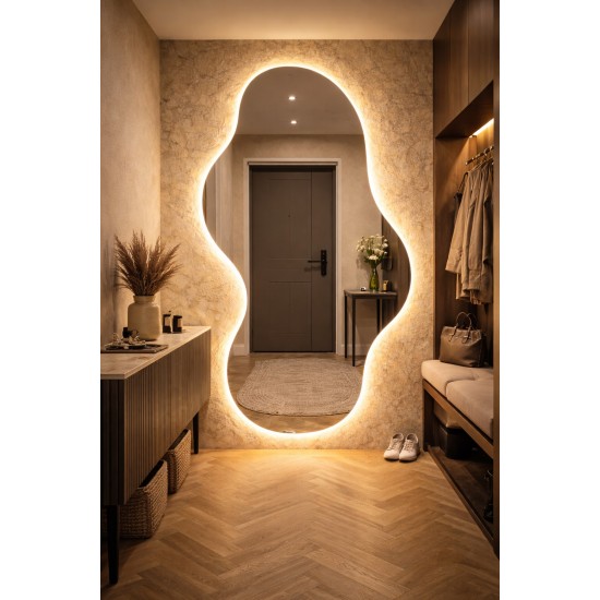 FORTUNE LED SMART mirror with anti-fog function, clock and thermometer