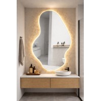 Mirror LUMINA LED SMART 50x80 with anti-fog function, clock and thermometer