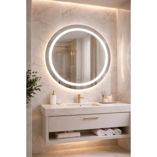 Veidrodis 45628 LED išmanus su funkcija nuo rasojimo, laikrodžiu ir termometru