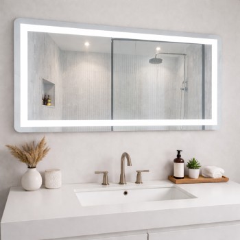 Veidrodis FS612 LED IŠMANUS su funkcija nuo rasojimo, laikrodžiu ir termometru