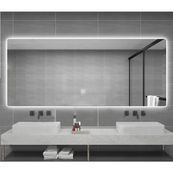 Spogulis LDH1014 LED ar pretmiglošanas funkciju un pulksteni Spogulis LDH1014 LED ar pretmiglošanas funkciju un pulksteni