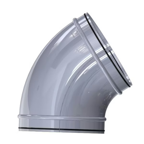 Presēts līkums kanālam D100/45