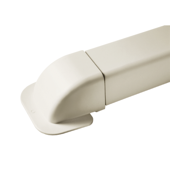 Užbaigimas kanalo kampinis prie sienos 90x65mm, baltas