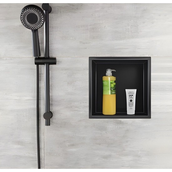 Shower niche shelf A410 300x300 black