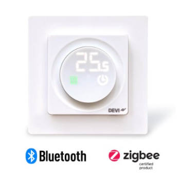 DEVIreg™ Display Connect, white, floor+room, 16 A, controlled by Zigbee or Bluetooth (thermostat)