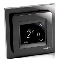 DEVIreg™ Touch juodas 5...45 °C, grindų ir patalpos jutiklis, 16 A (termostatas)