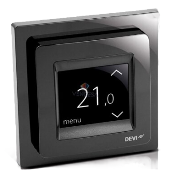 DEVIreg™ Touch black +5...+45 °C, floor+room sensor, 16 A (thermostat)