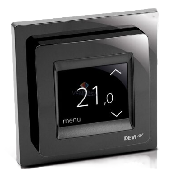 DEVIreg™ Touch juodas 5...45 °C, grindų ir patalpos jutiklis, 16 A (termostatas)