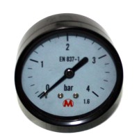 Manometras S. 1/4" 0-4 bar gulsčias