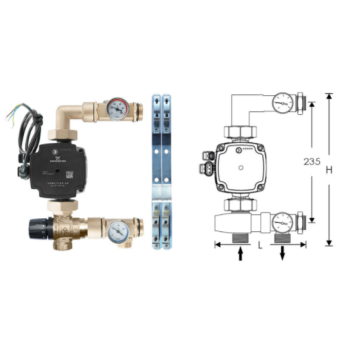 Mazgas pamaišymo BTU, gr.šild.su GRUNDFOS UPM3 Mazgas pamaišymo BTU, gr.šild.su GRUNDFOS UPM3