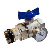 Sklendė su termometru 1" mėlyna