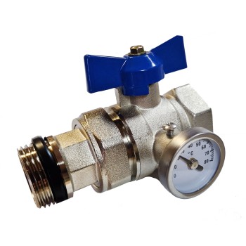 Sklendė su termometru 1" mėlyna Sklendė su termometru 1" mėlyna