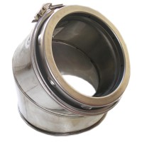 Alkūnė kaminui nerūd. pl. 45-150 dvisienė izoliuota