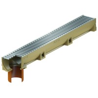 Gutter h-10cm, L-100cm, A15 110mm vert. with zinc. steel grot. ACO Euroline