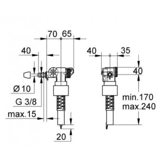 Mechanizmas įleidimo 3/8 37095000