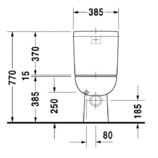 Bakelis klozeto D-Code įvadas iš apačios, baltas