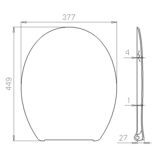 Toilet seat DU07 light grey