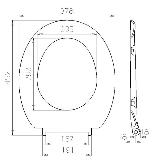 Toilet seat DU07 light grey