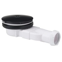 Sifonas dušo padėklo žemas DN40 24l/min juodas matinis