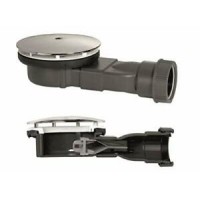 Sifonas dušo žemas 90x43/50mm 33l/min su kvapų uždarymu, chrom. plast.