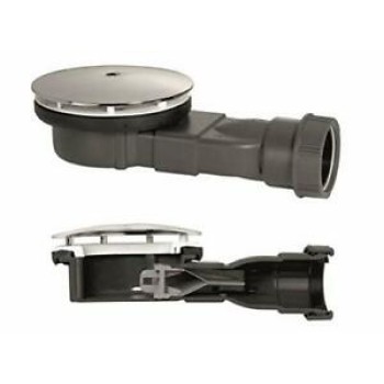 Sifonas dušo žemas 90x43/50mm 33l/min su kvapų uždarymu, chrom. plast.