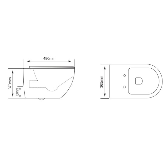 Wall-hung toilet FOCUS 391 RIMLESS